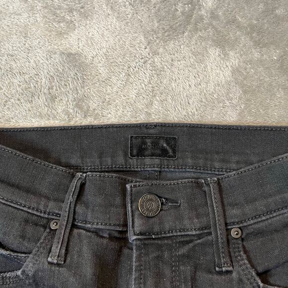 Mother The Stunner‎ Double Zip Ankle Step Fray In Not Guilty Black Size 25 - Picture 6 of 10